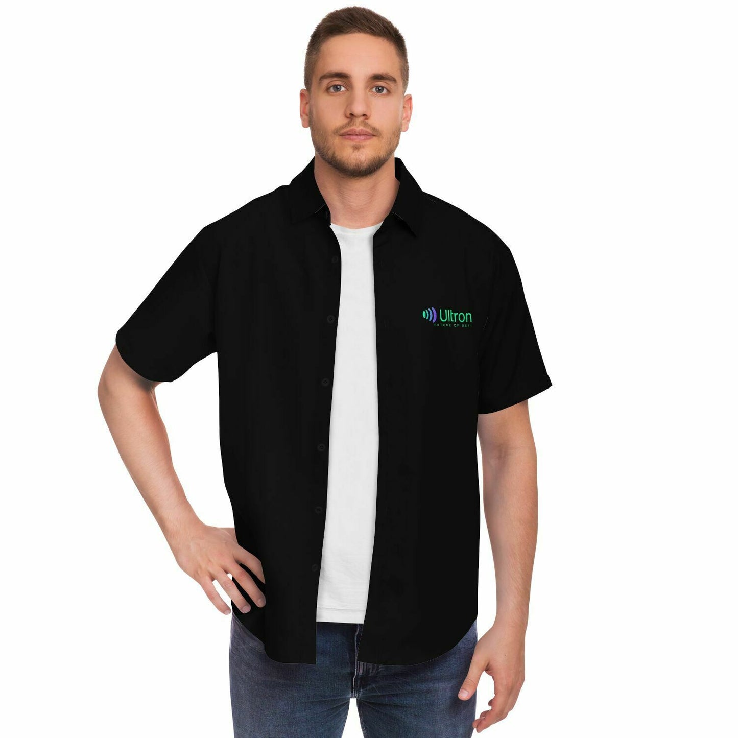 Ultron DeFi Short Sleeve Button Down Shirt - Black