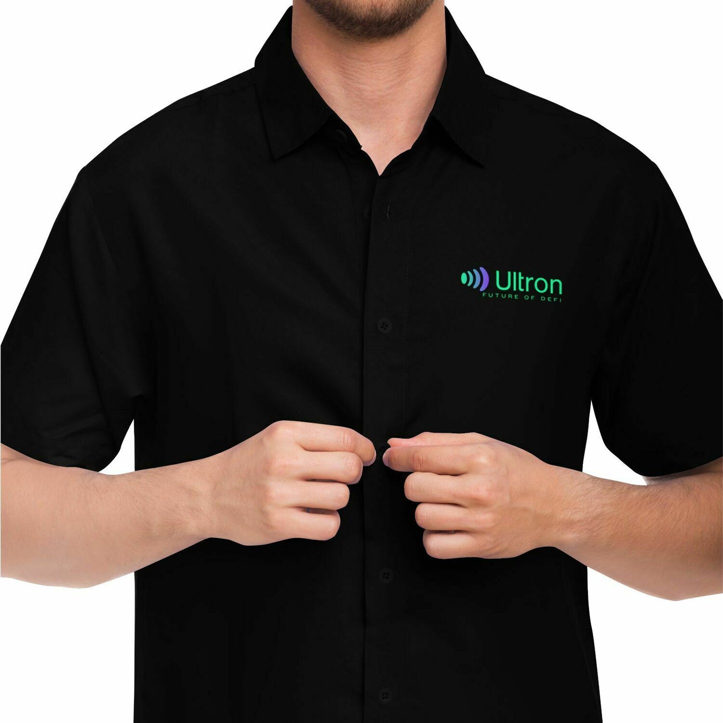 Ultron DeFi Short Sleeve Button Down Shirt - Black