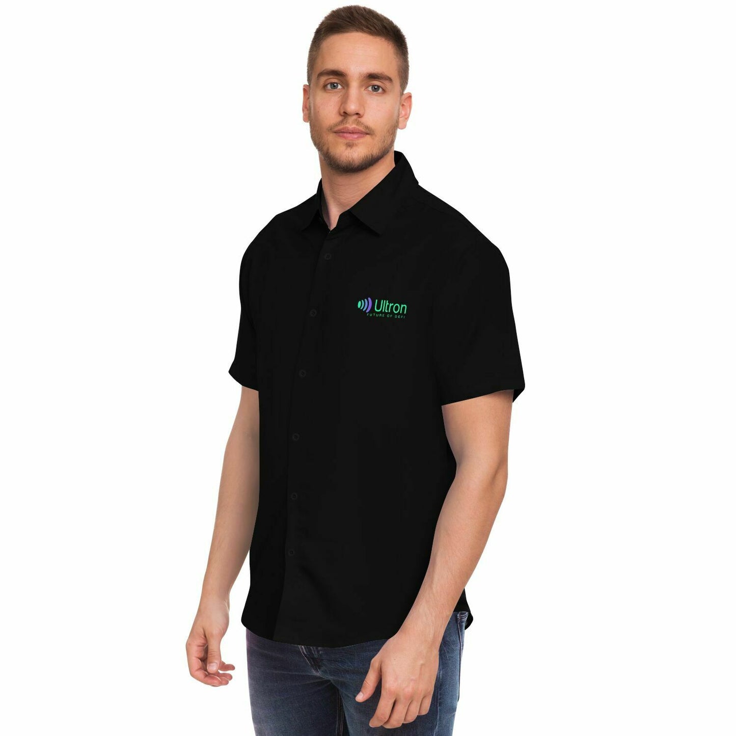 Ultron DeFi Short Sleeve Button Down Shirt - Black