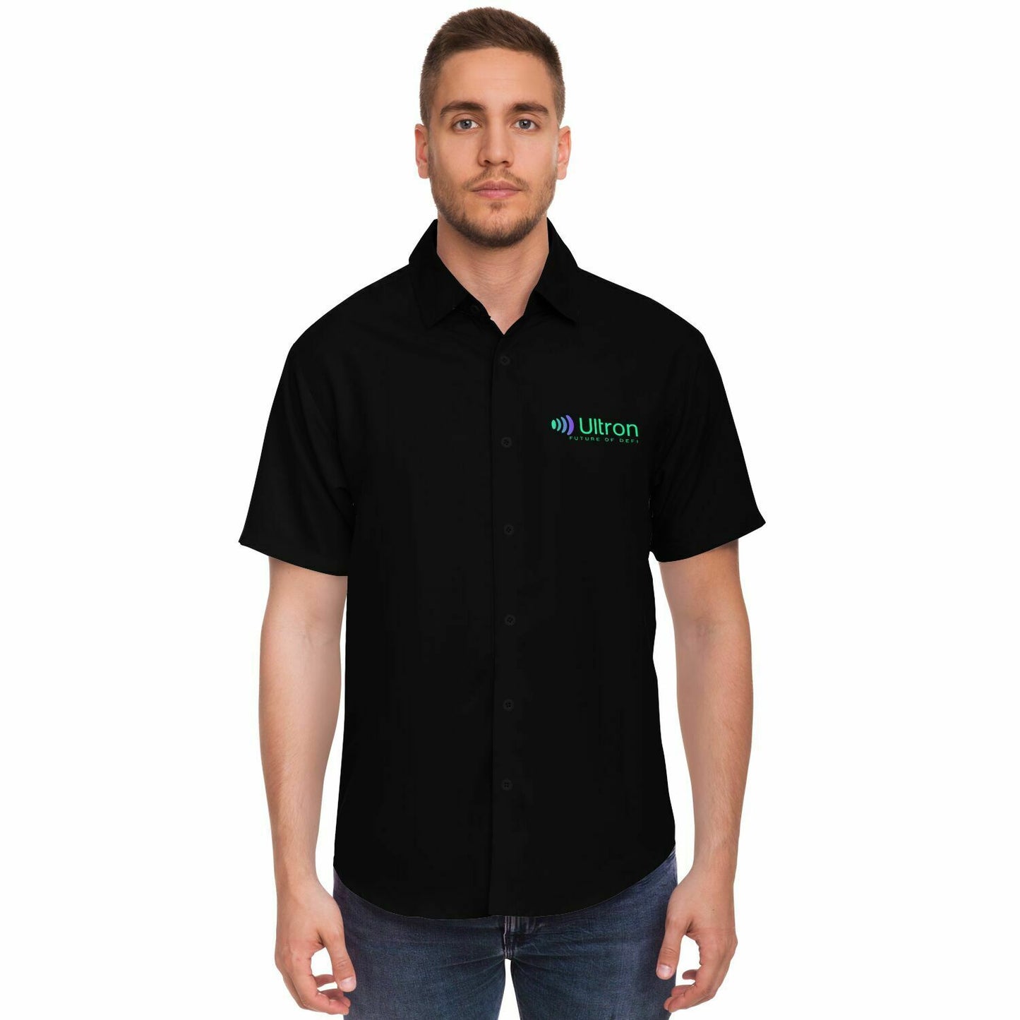 Ultron DeFi Short Sleeve Button Down Shirt - Black