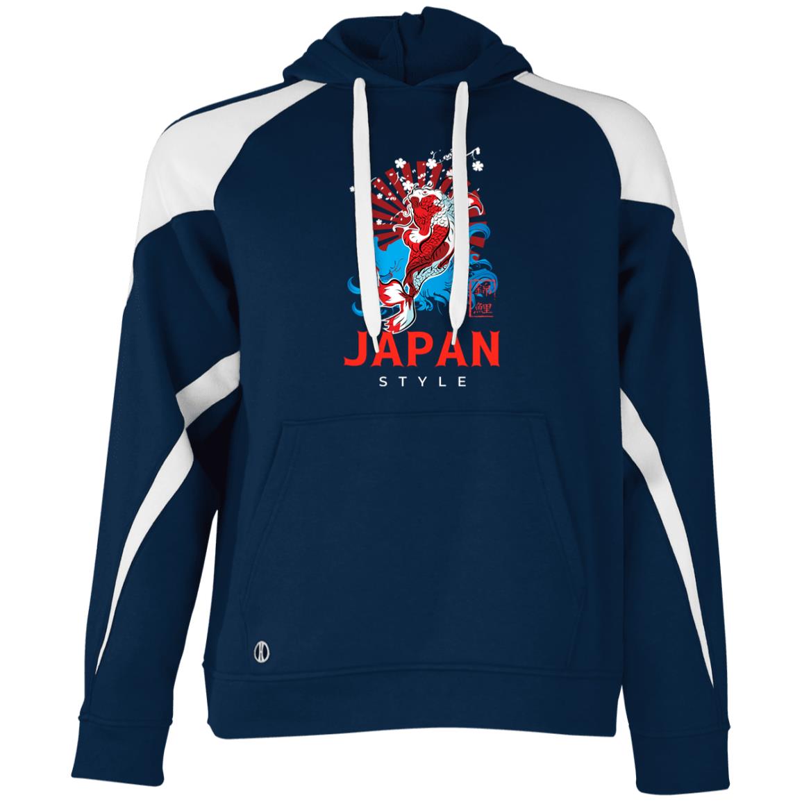 Japan Style Athletic Colorblock Fleece Hoodie
