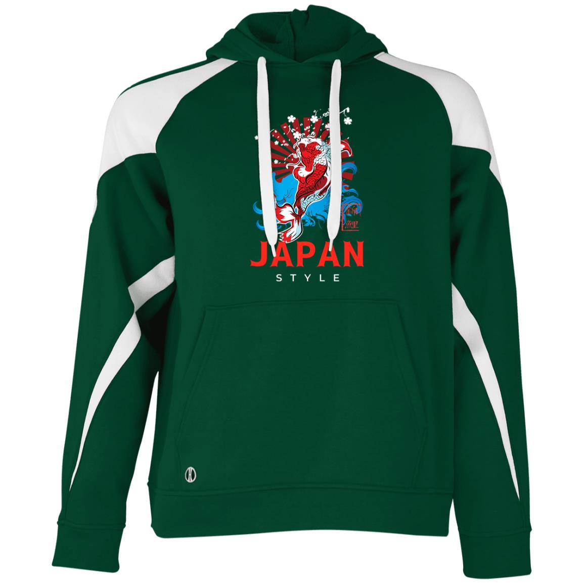 Japan Style Athletic Colorblock Fleece Hoodie