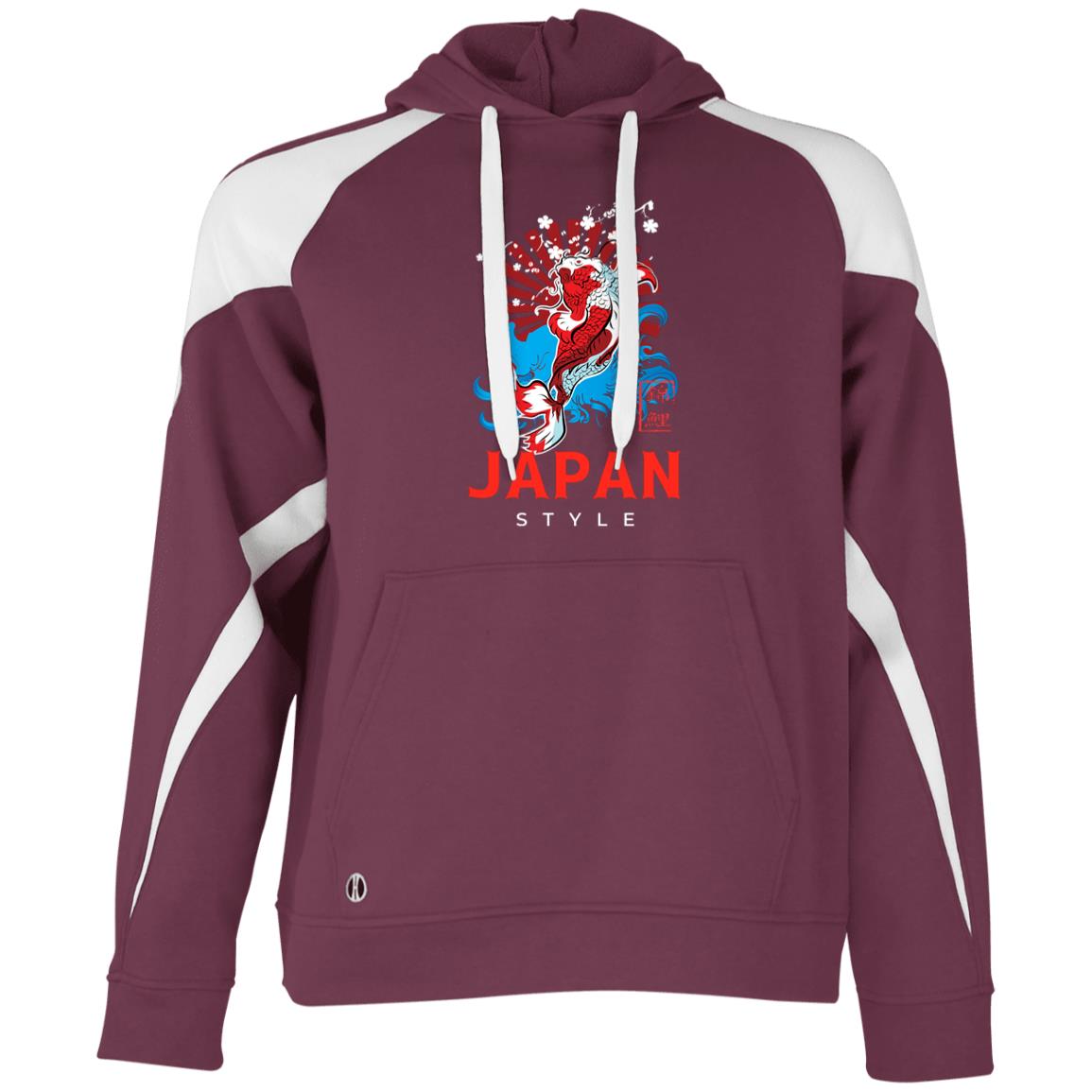 Japan Style Athletic Colorblock Fleece Hoodie