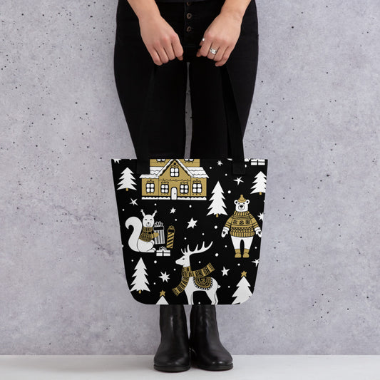 Xmas Golden Tote bag