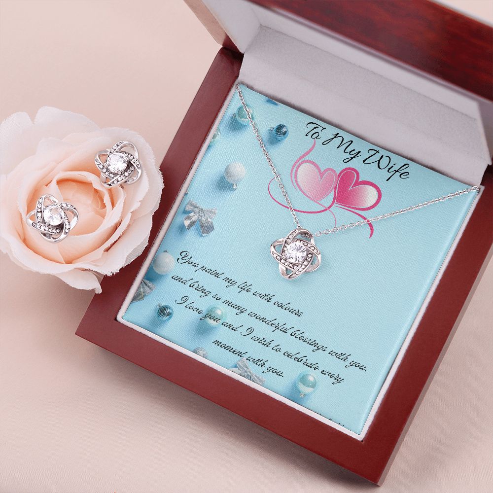 Love Knot Necklace & Earring Set