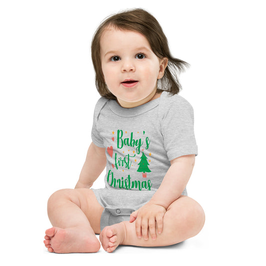 First Xmas Baby short sleeve one piece