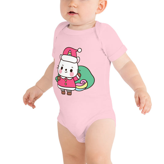 Xmas Unicorn Baby short sleeve one piece