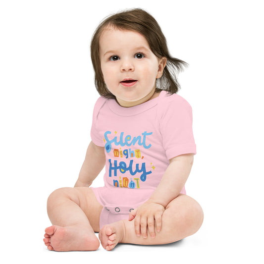 Xmas Silent Night Baby short sleeve one piece