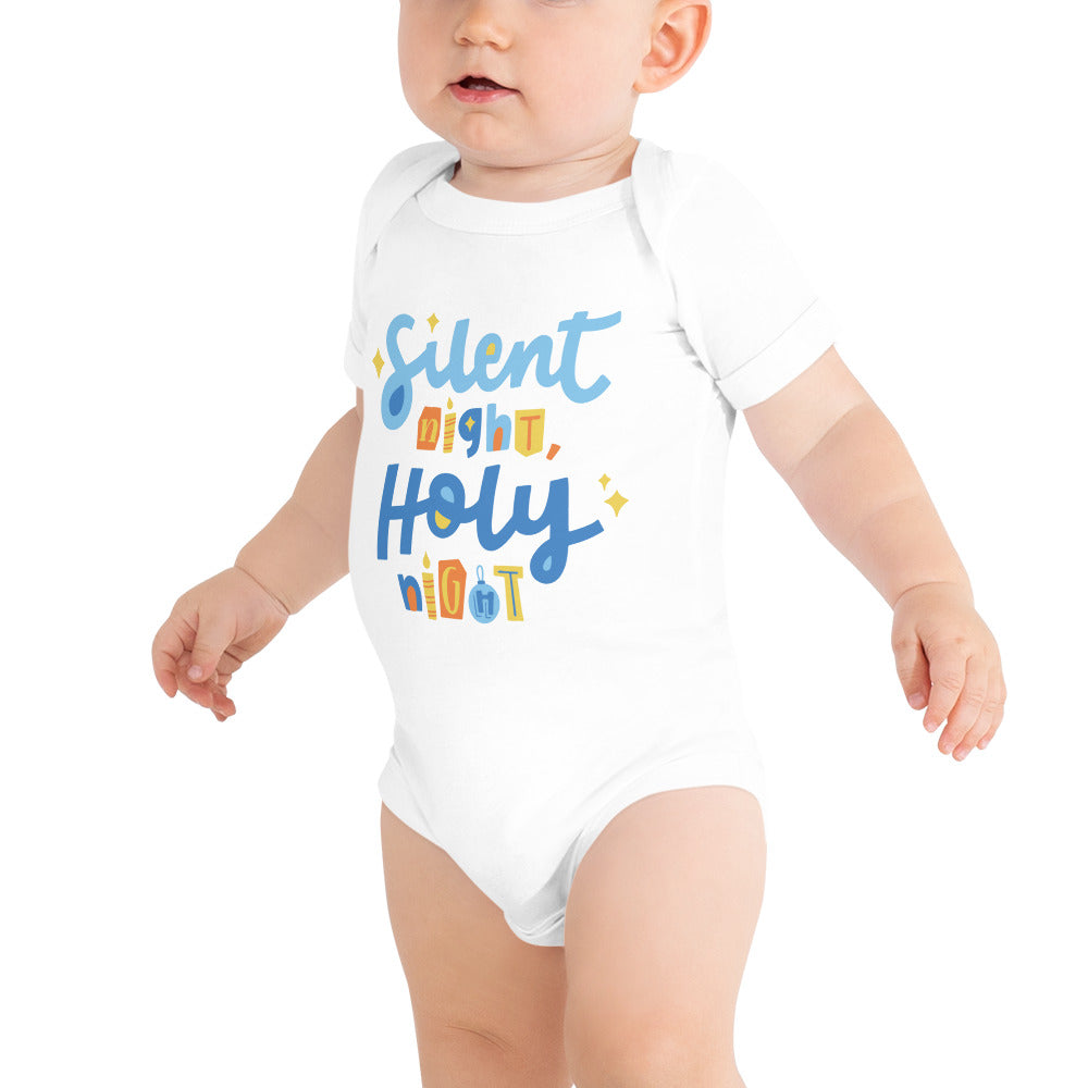 Xmas Silent Night Baby short sleeve one piece