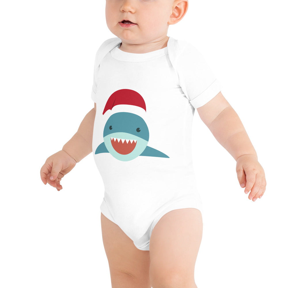 Xmas Shark Baby short sleeve one piece