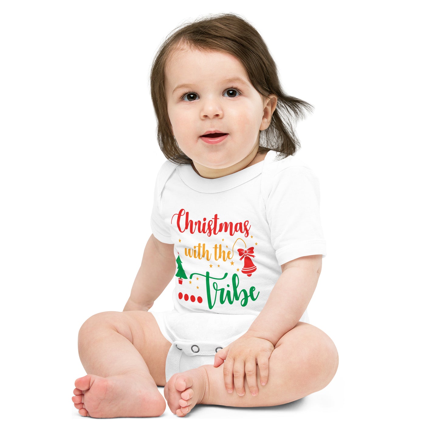 Xmas with the Tribe Baby short sleeve one piece