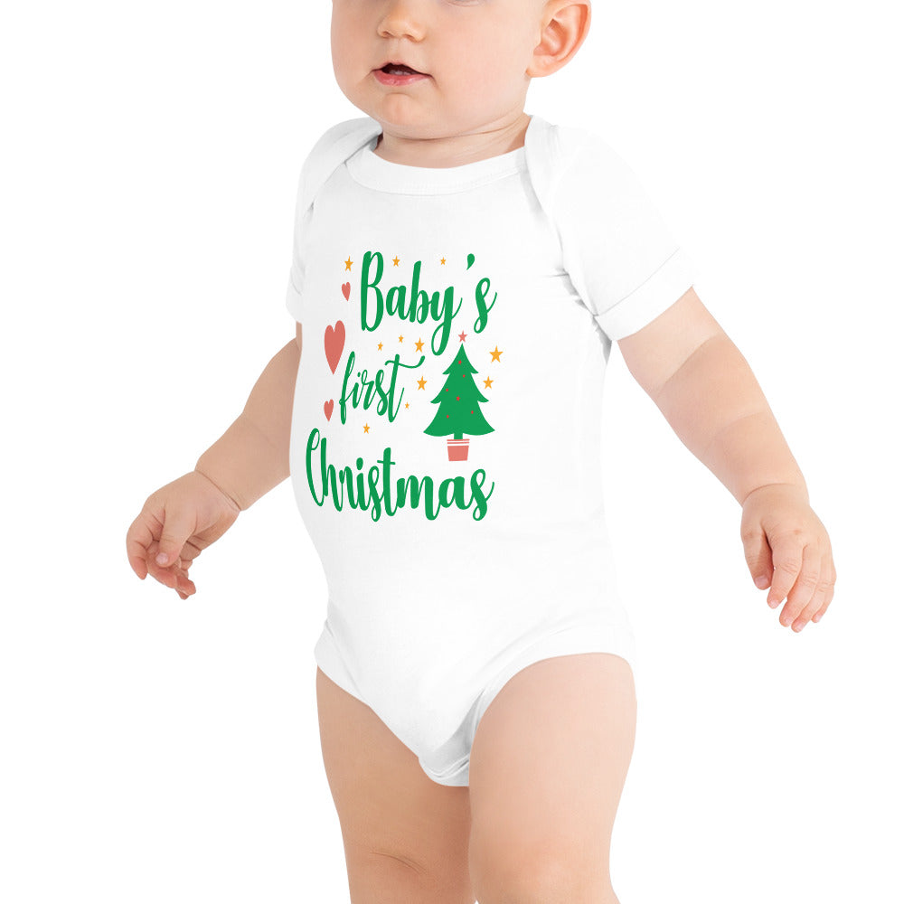 First Xmas Baby short sleeve one piece