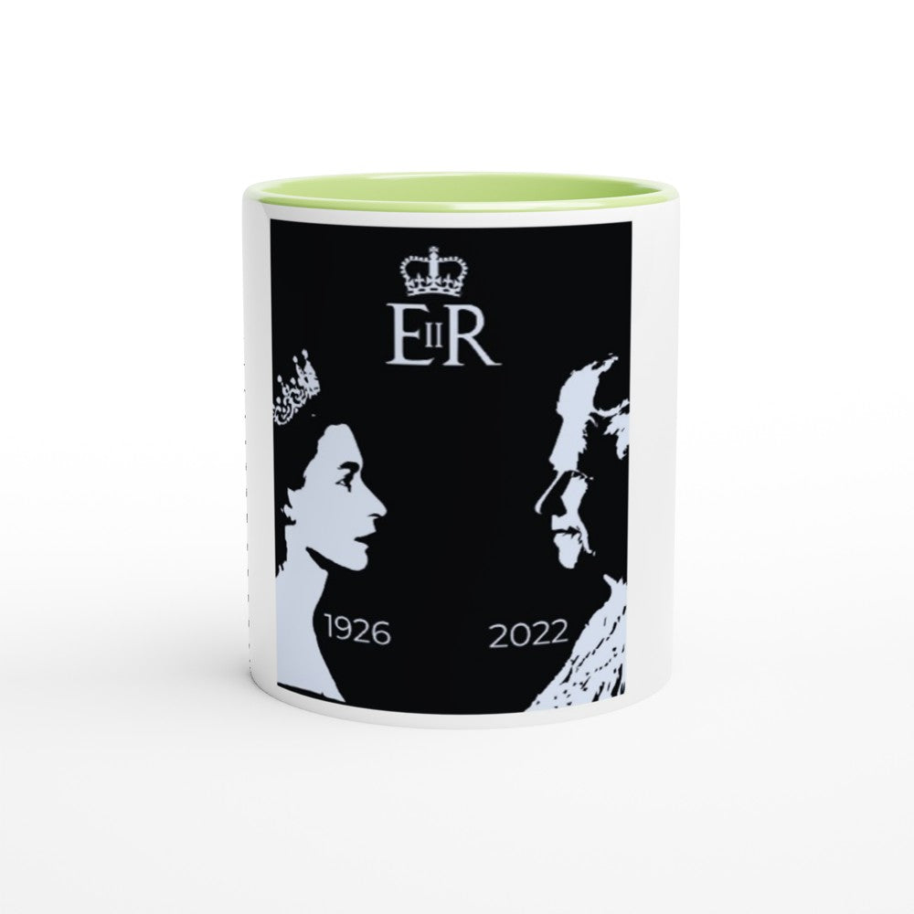RIP QUEEN EIIR White 11oz Ceramic Mug with Color Inside