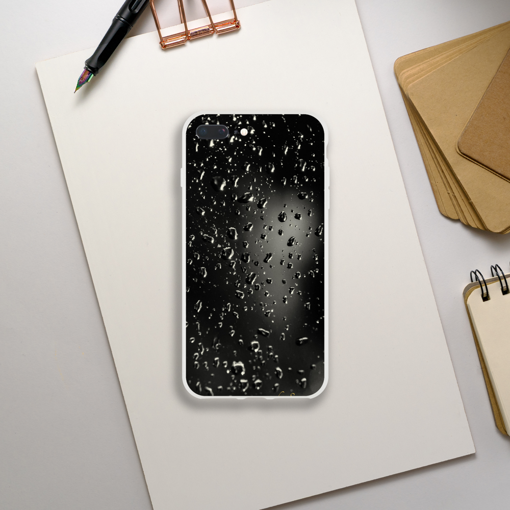 Raindrops Black 3D Flexi case