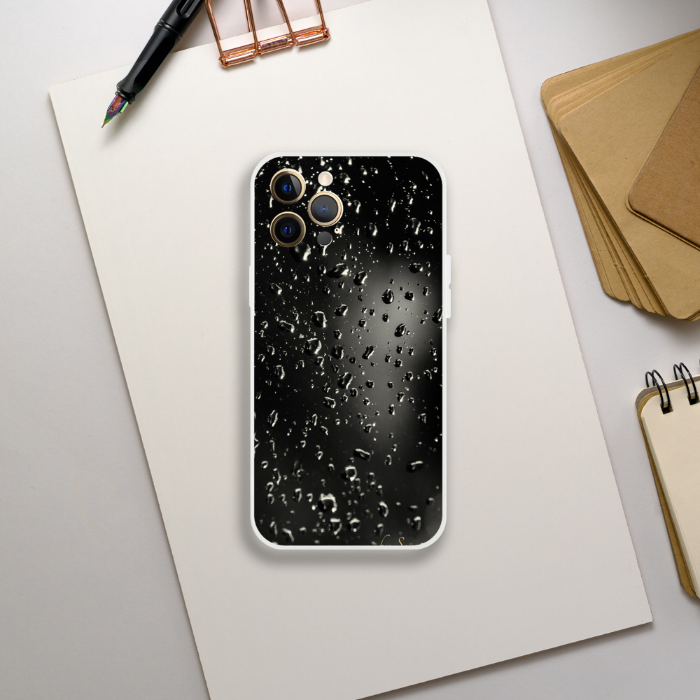 Raindrops Black 3D Flexi case