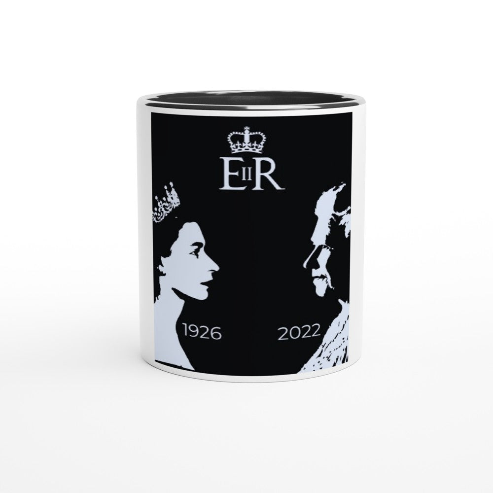 RIP QUEEN EIIR White 11oz Ceramic Mug with Color Inside