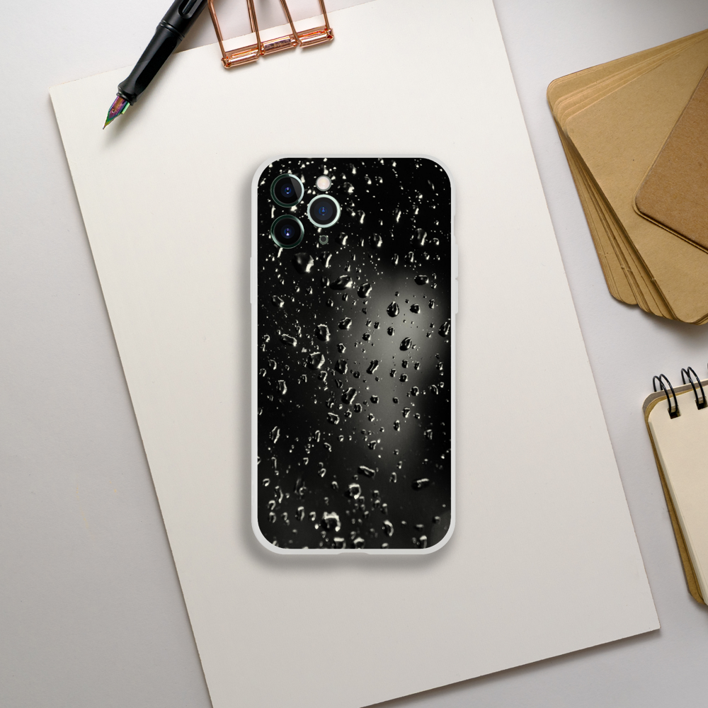 Raindrops Black 3D Flexi case