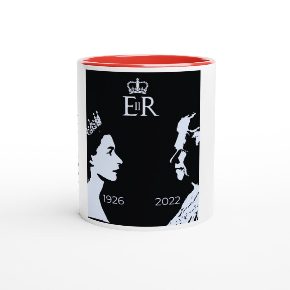 RIP QUEEN EIIR White 11oz Ceramic Mug with Color Inside