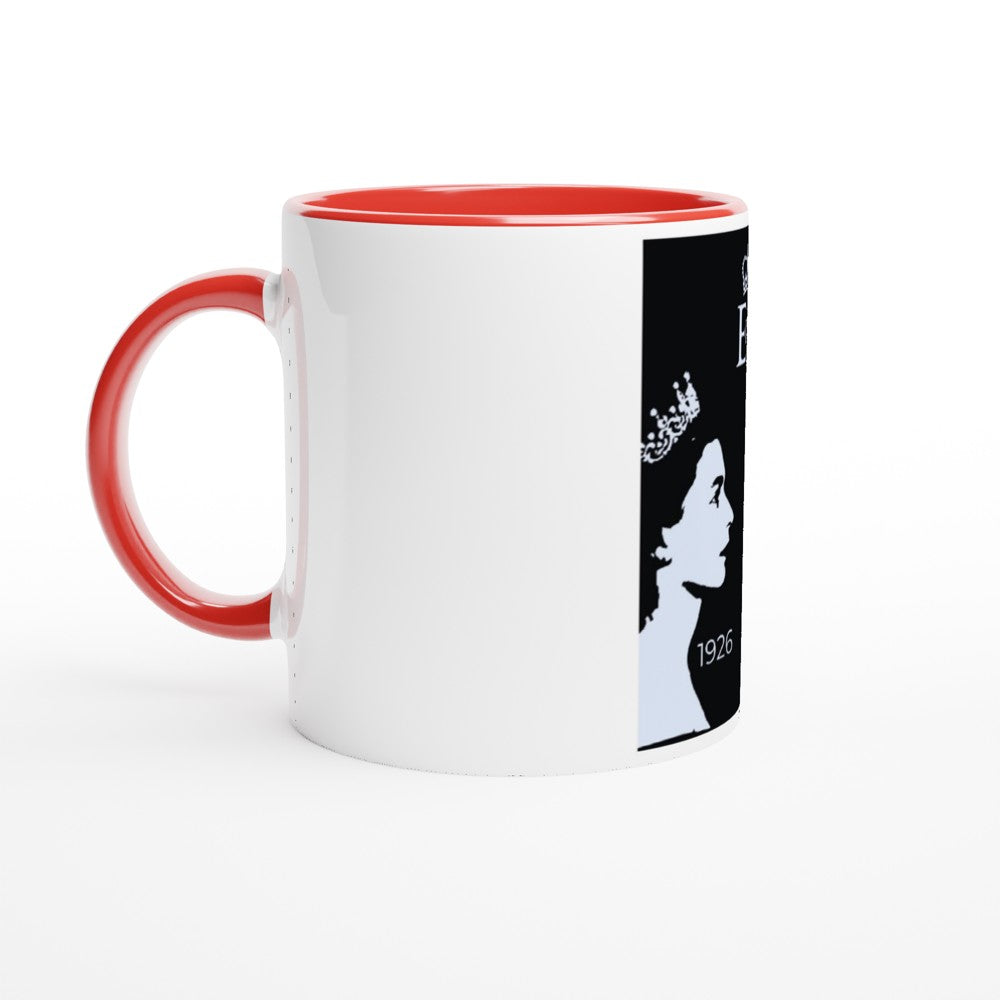 RIP QUEEN EIIR White 11oz Ceramic Mug with Color Inside