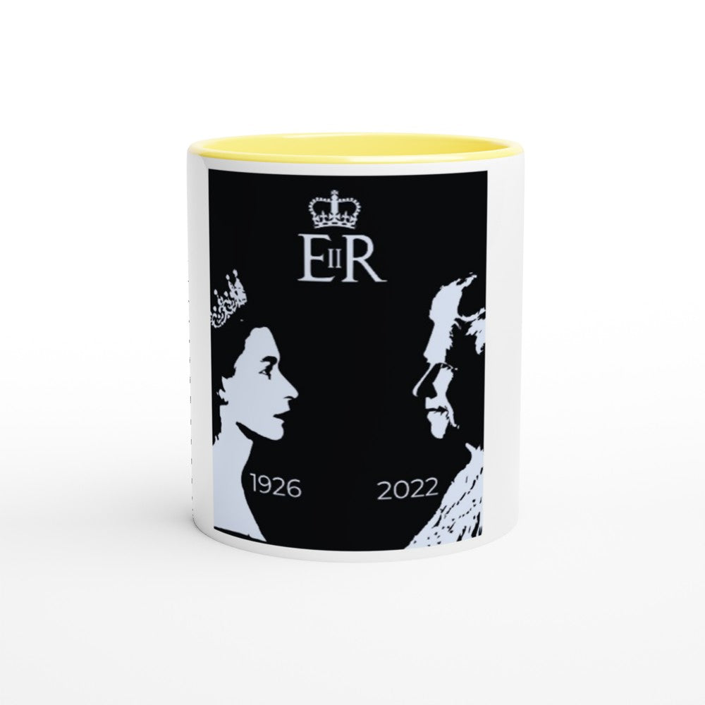 RIP QUEEN EIIR White 11oz Ceramic Mug with Color Inside