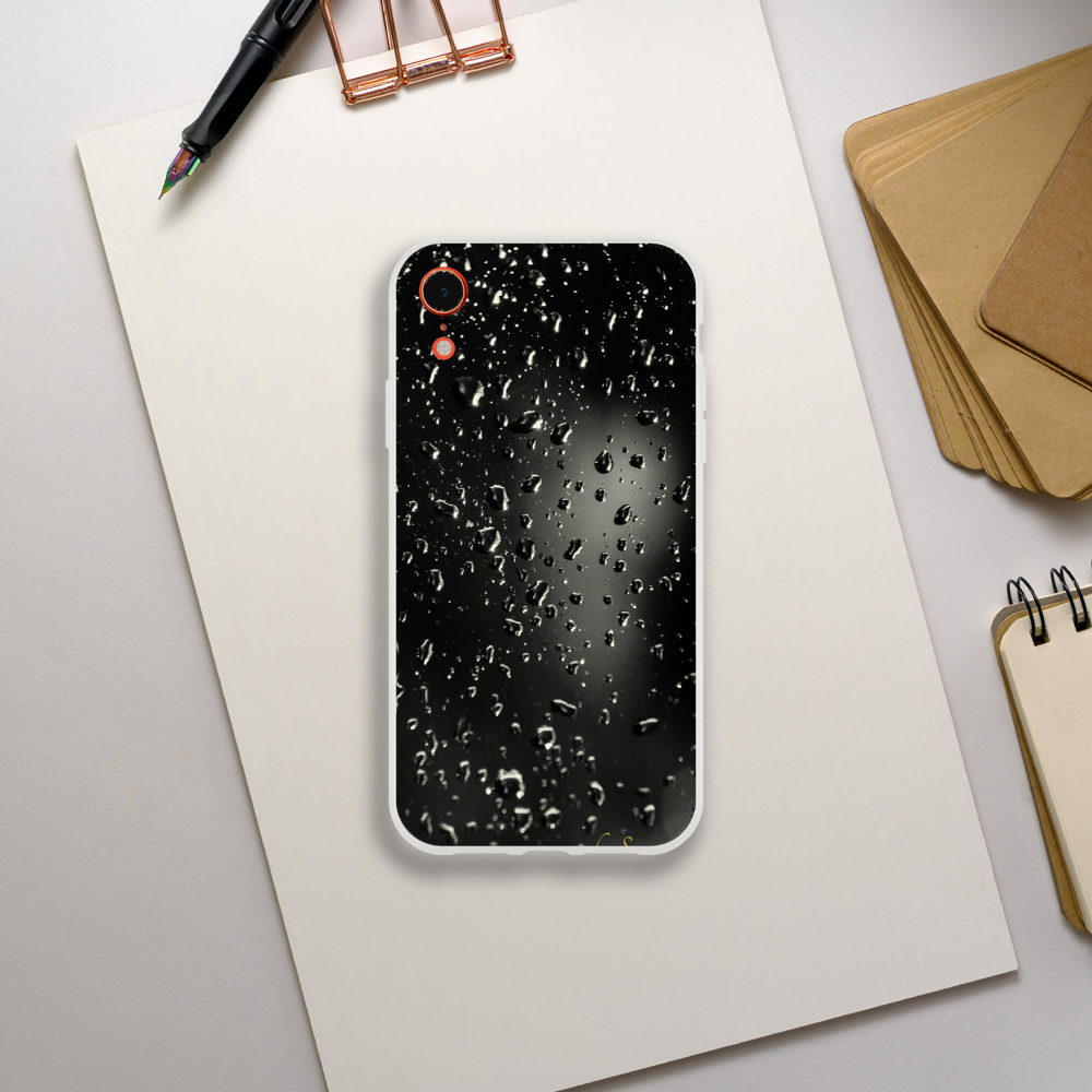 Raindrops Black 3D Flexi case