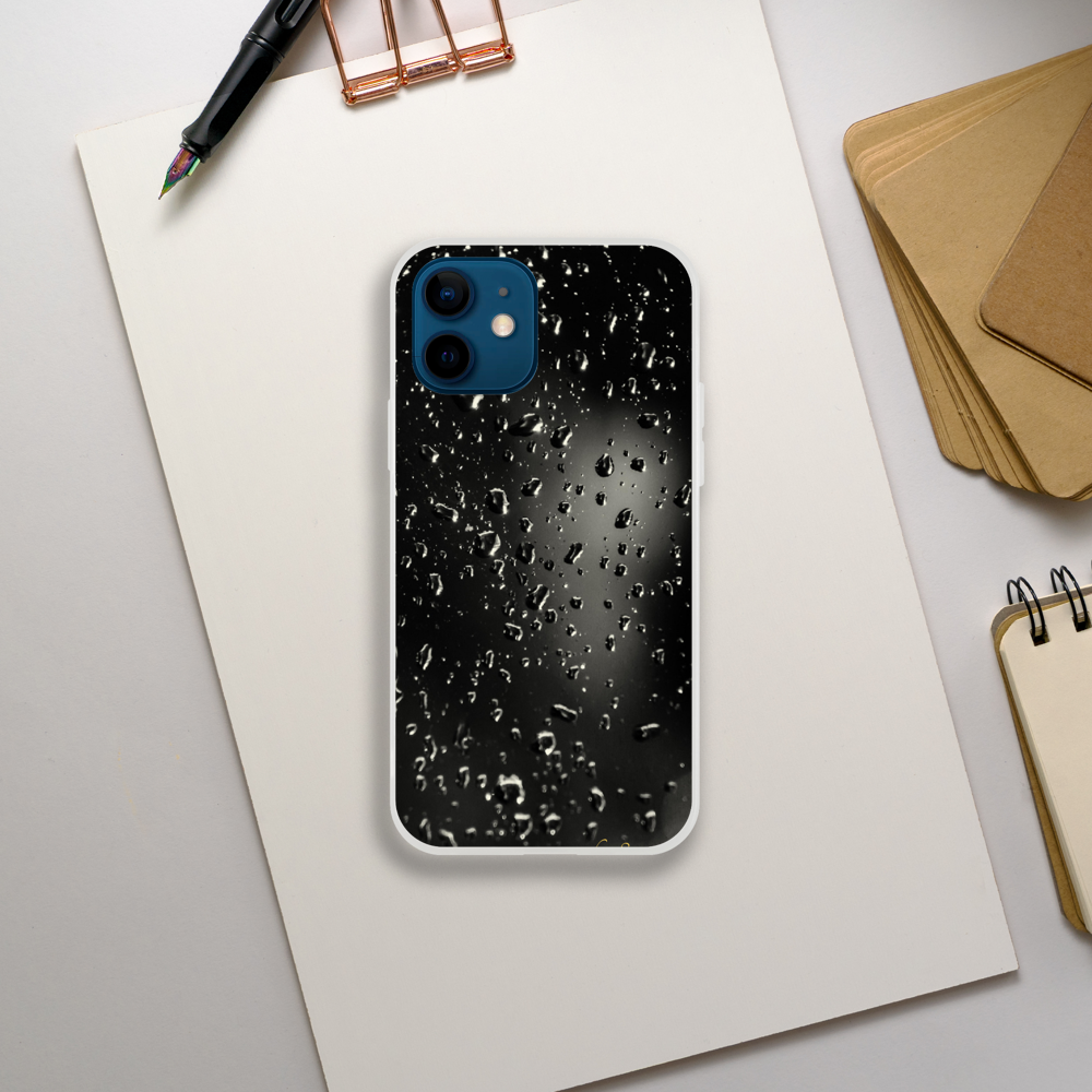 Raindrops Black 3D Flexi case