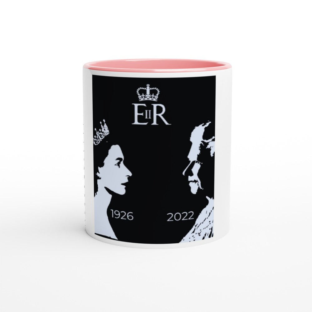 RIP QUEEN EIIR White 11oz Ceramic Mug with Color Inside
