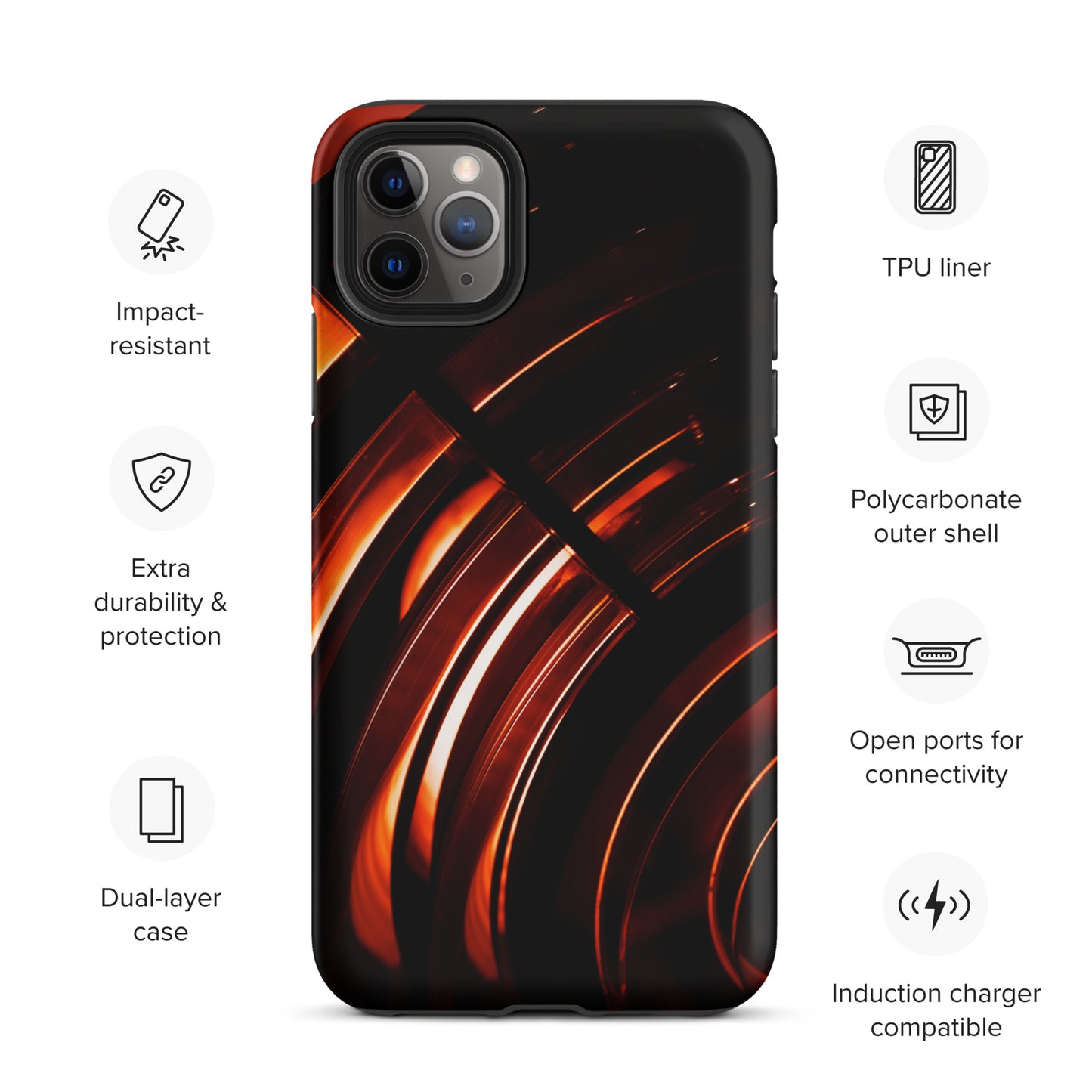Red stripe Tough iPhone case