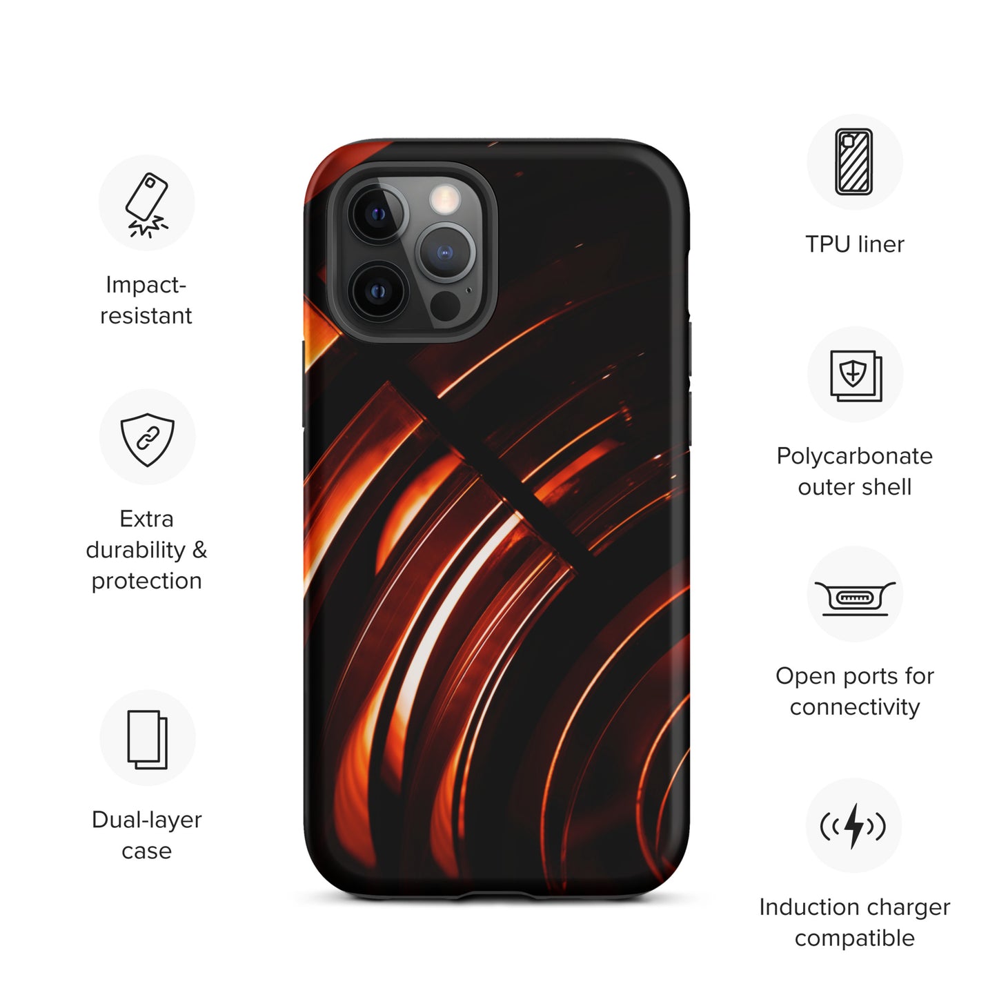 Red stripe Tough iPhone case