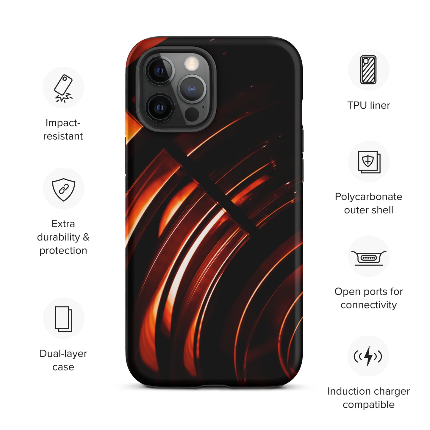 Red stripe Tough iPhone case