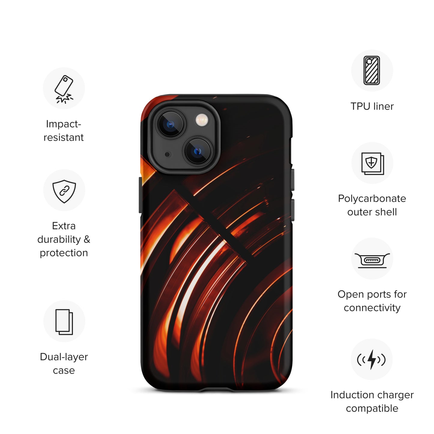 Red stripe Tough iPhone case
