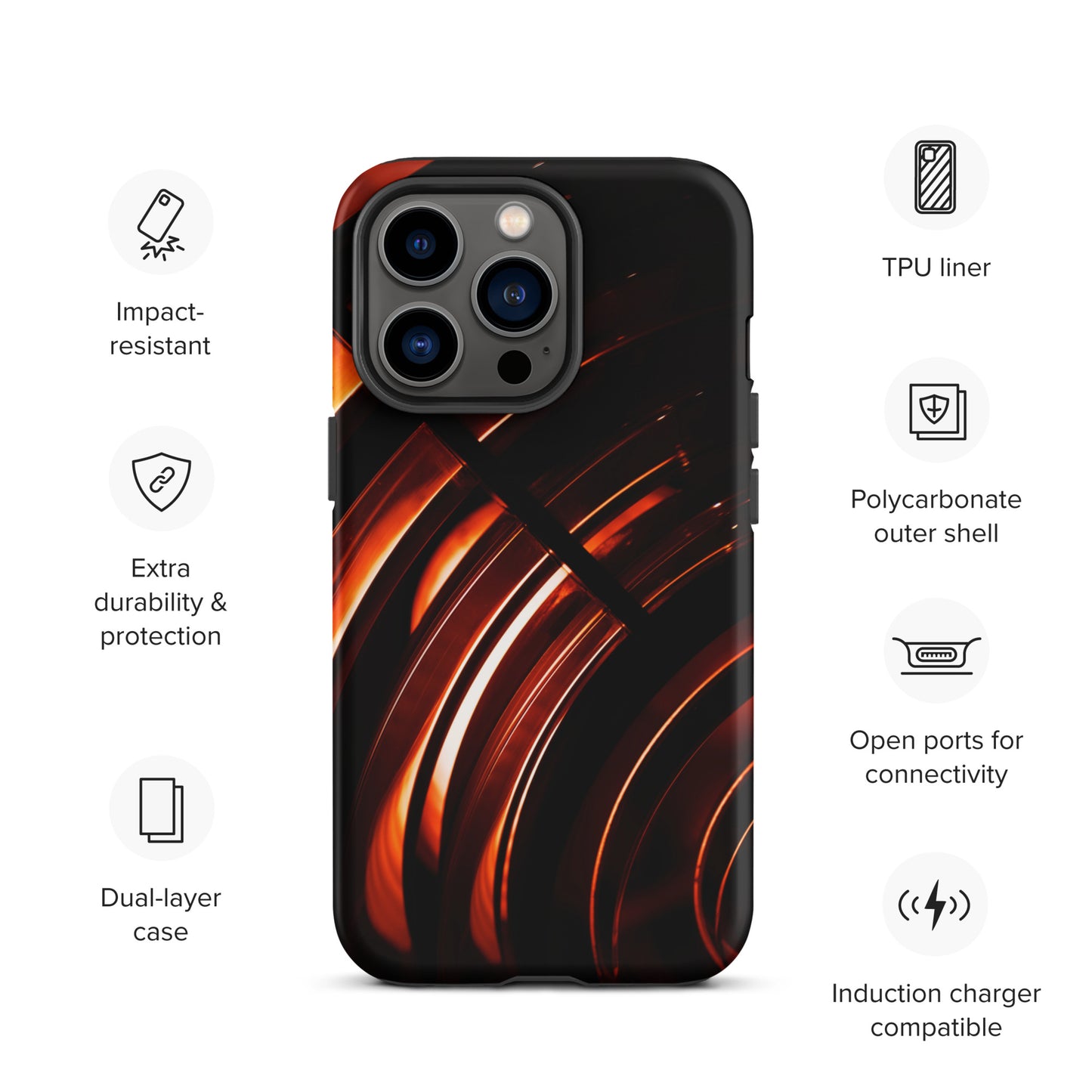Red stripe Tough iPhone case