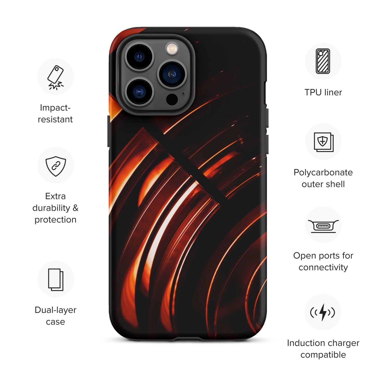 Red stripe Tough iPhone case