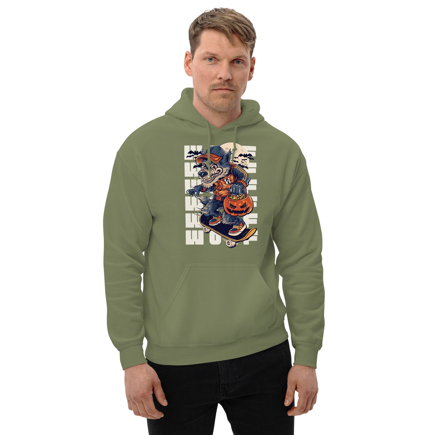 Wolf and Pumpkin Unisex Hoodie