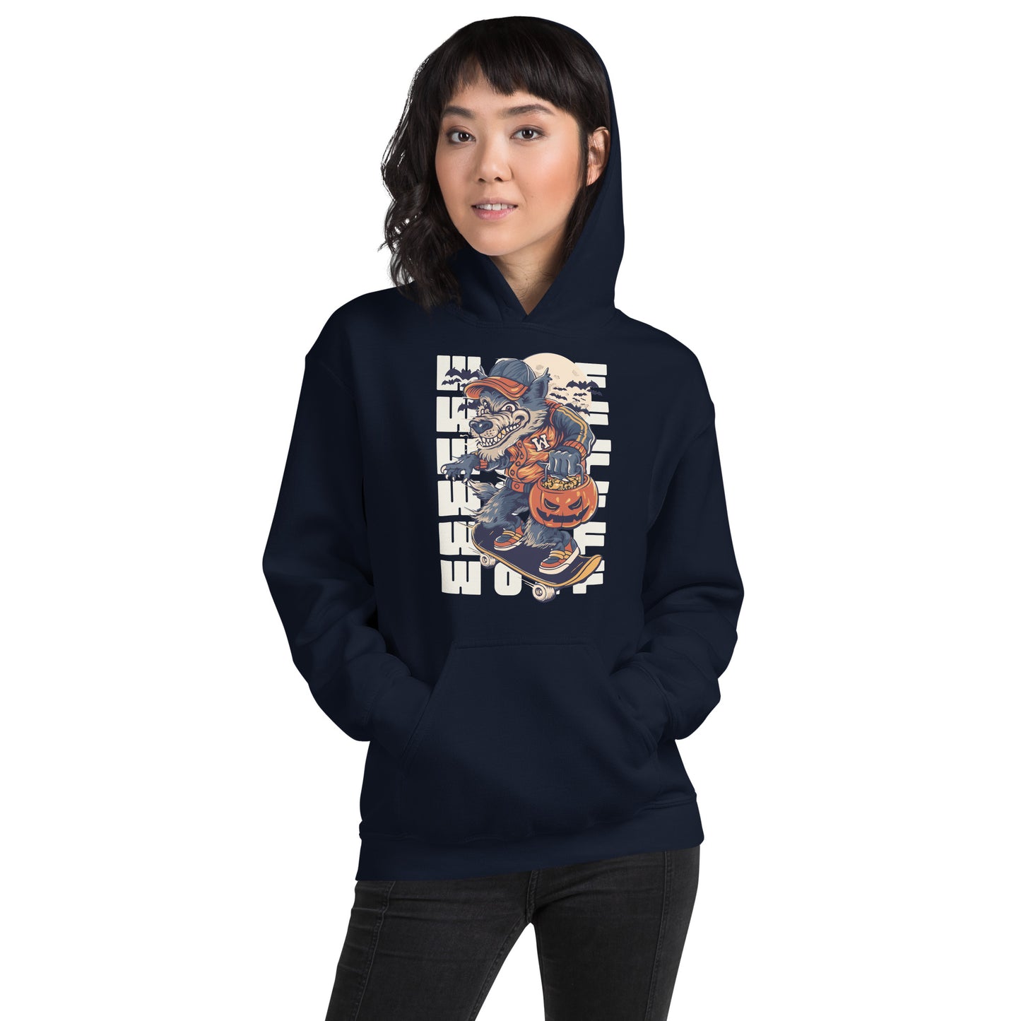 Wolf and Pumpkin Unisex Hoodie