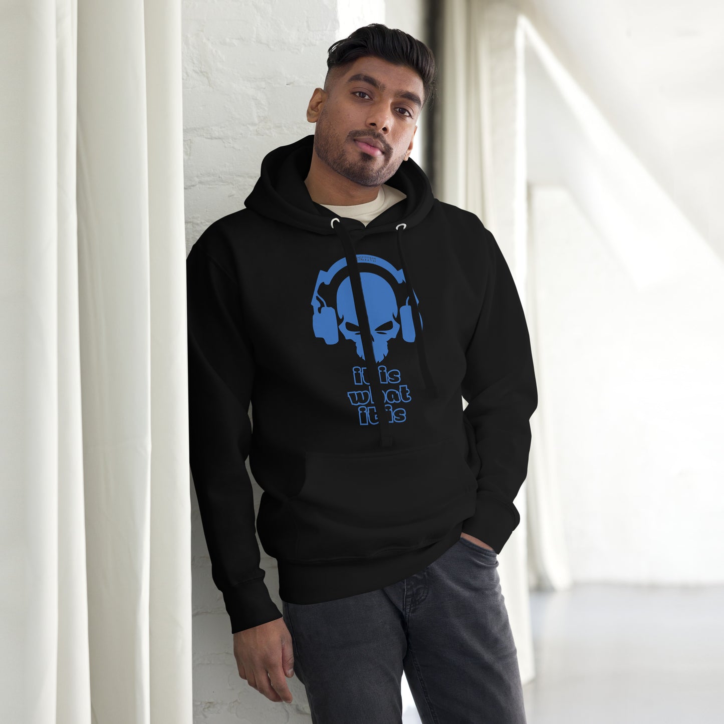 It Is What It Is Blue on B Unisex Hoodie