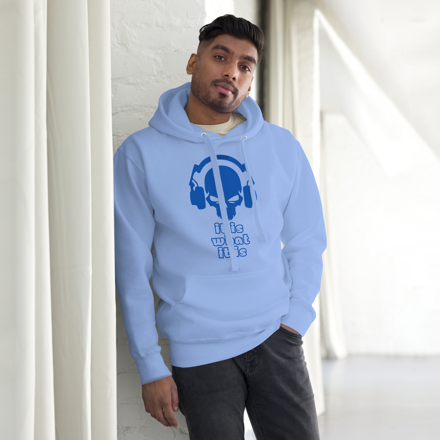 It Is What It Is Blue on B Unisex Hoodie