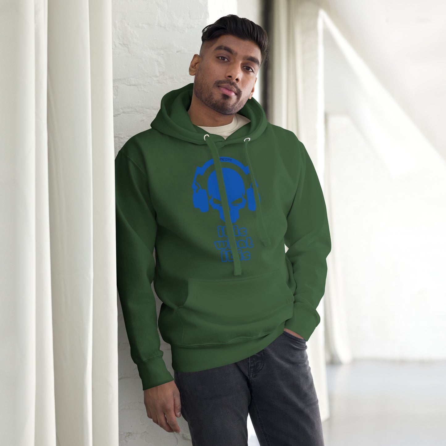 It Is What It Is Blue on B Unisex Hoodie