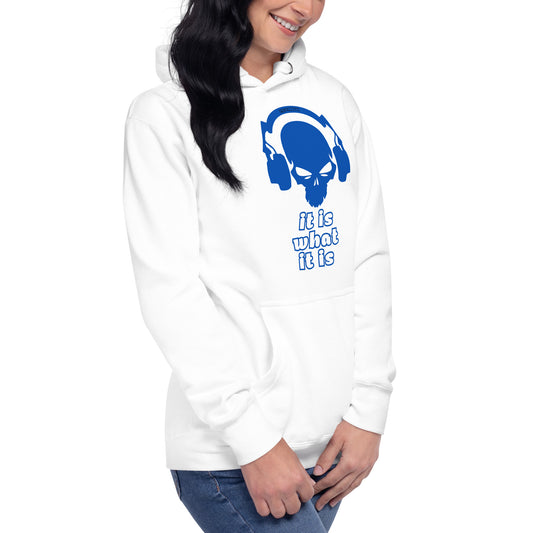 It Is What It Is Blue on B Unisex Hoodie
