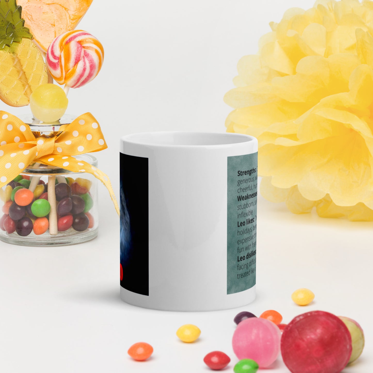 Zodiac Leo White glossy mug