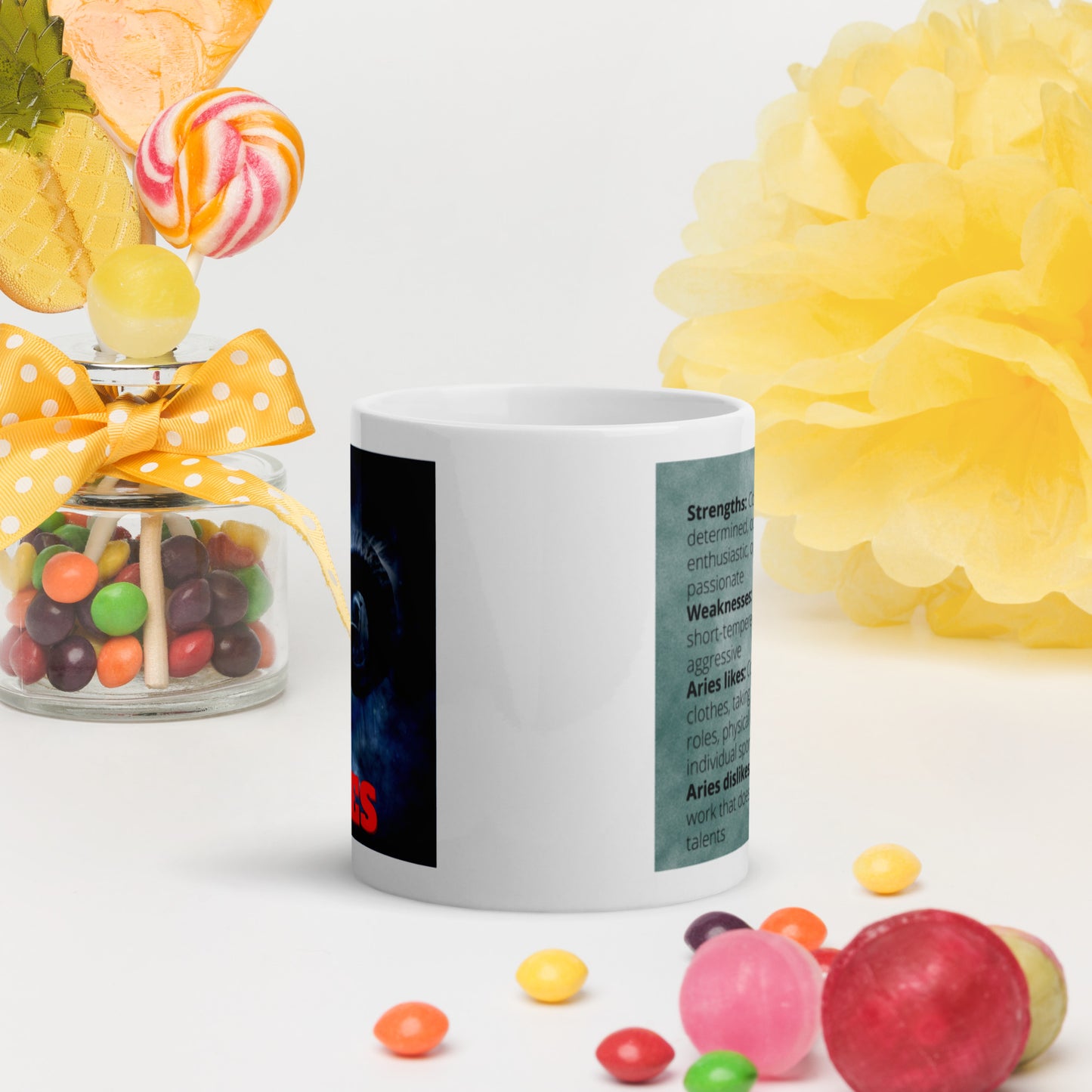 Zodiac Aries White glossy mug