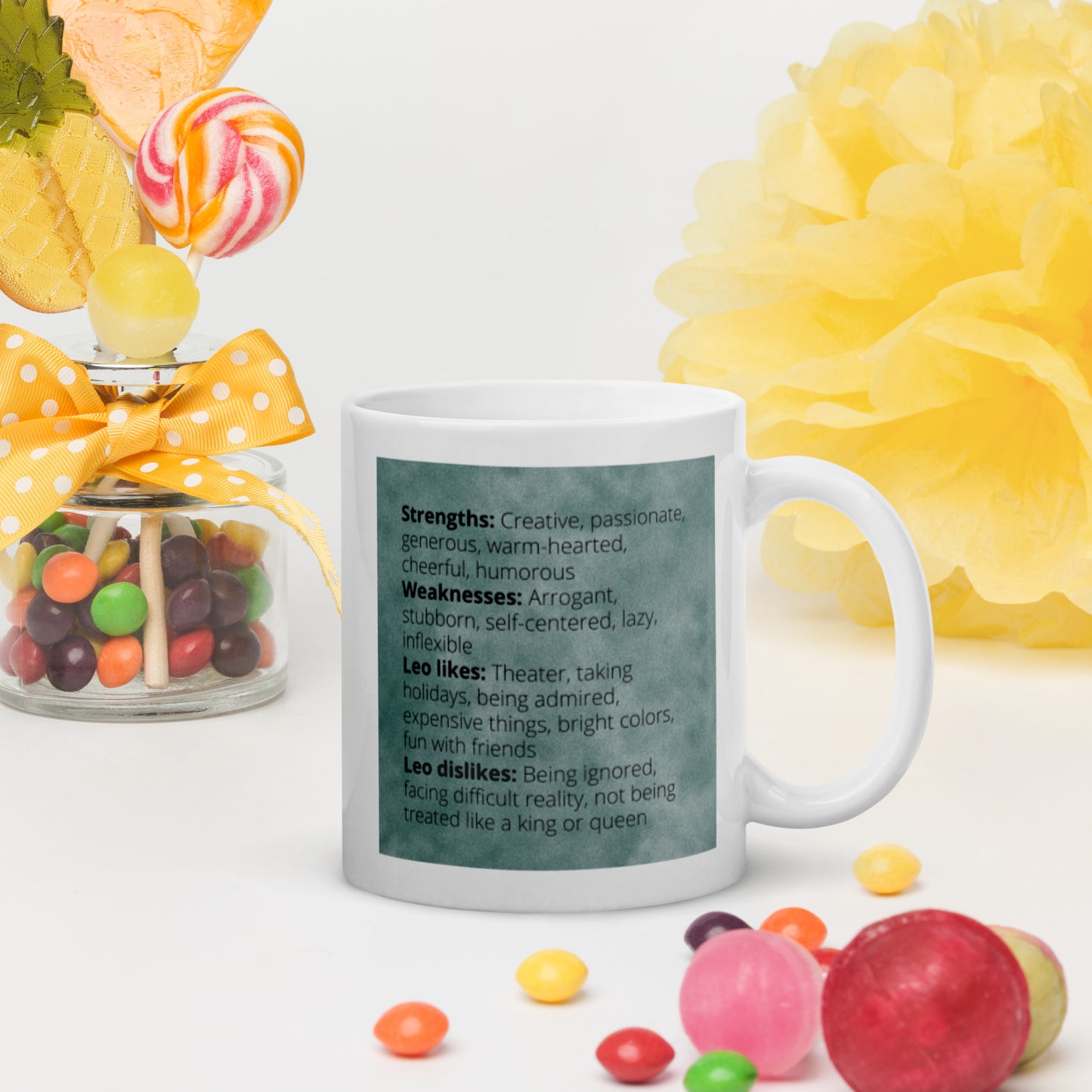 Zodiac Leo White glossy mug