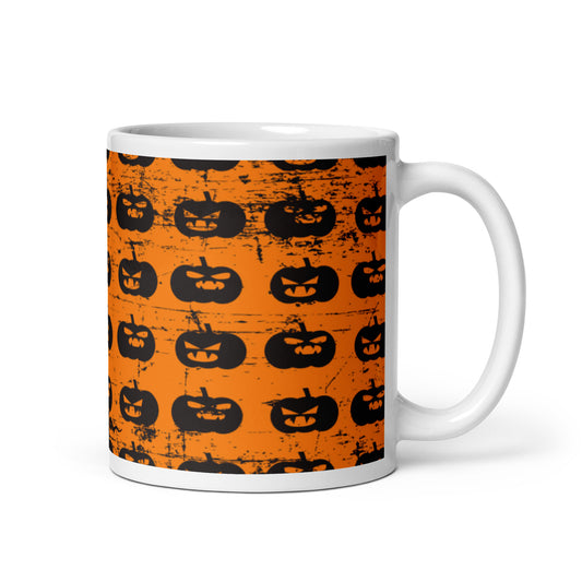 Pumpkin&Snake White glossy mug
