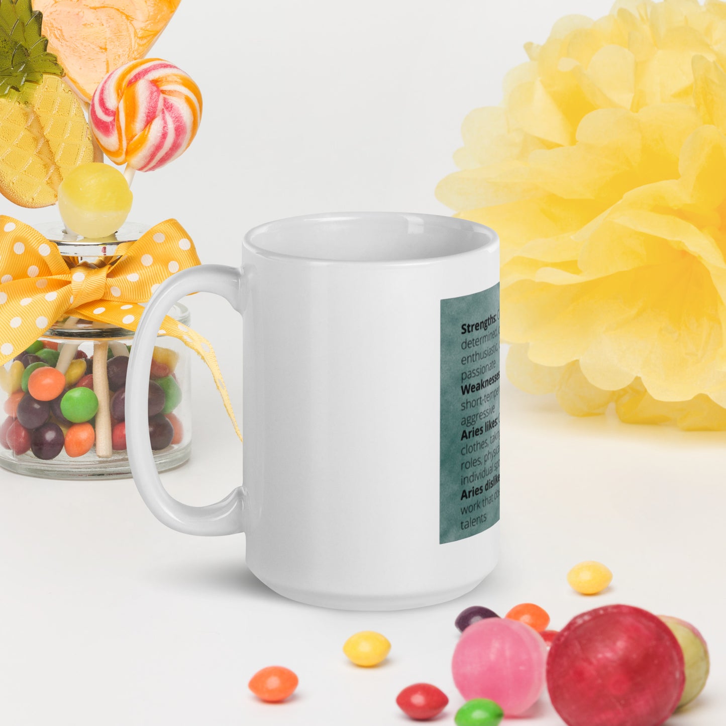 Zodiac Aries White glossy mug