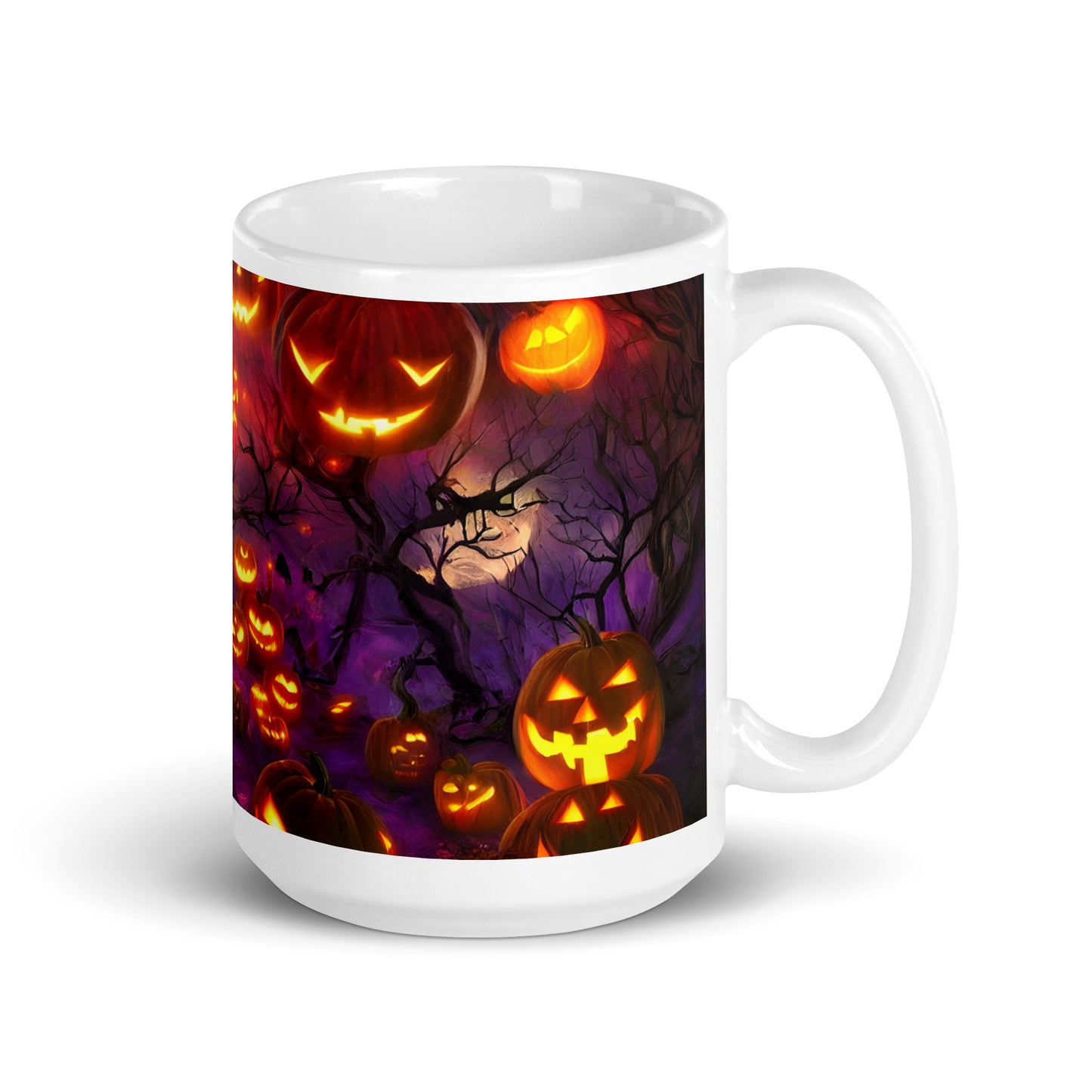 Pumpkin Lights White glossy mug