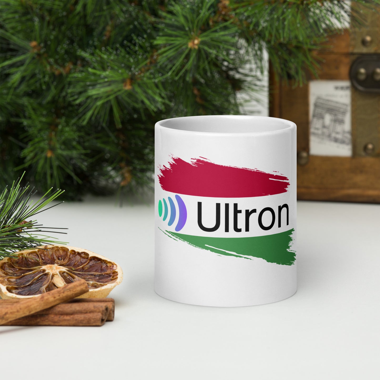 Ultron Hungary White glossy mug