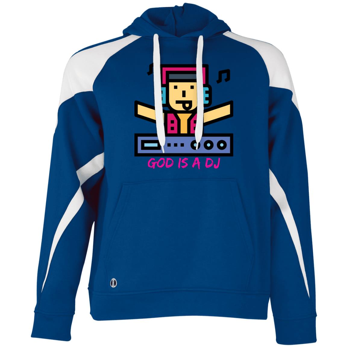 God is A DJ Athletic Colorblock Fleece Hoodie