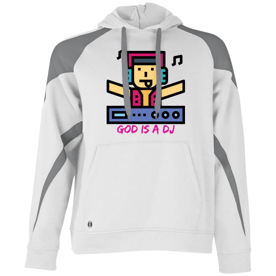 God is A DJ Athletic Colorblock Fleece Hoodie