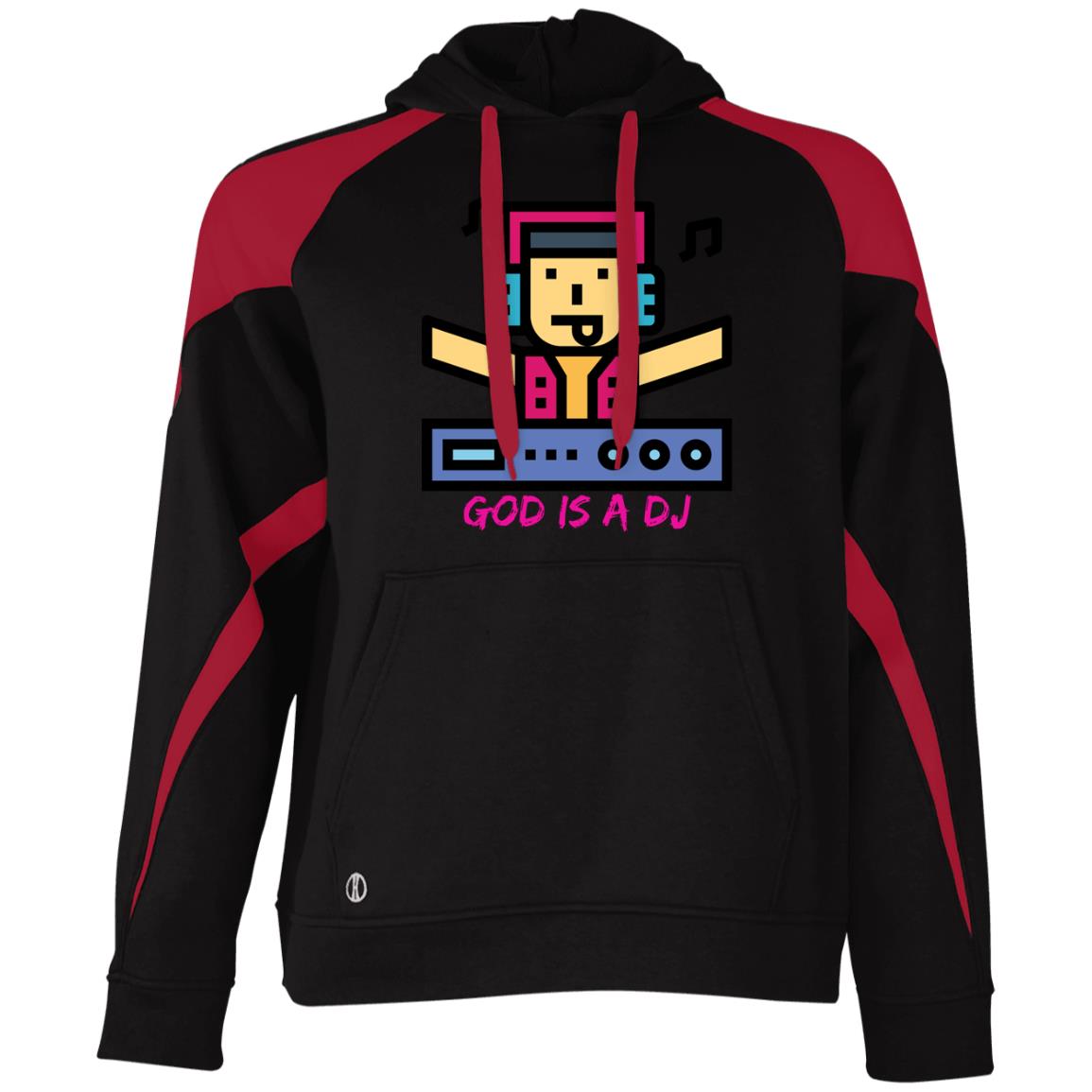 God is A DJ Athletic Colorblock Fleece Hoodie