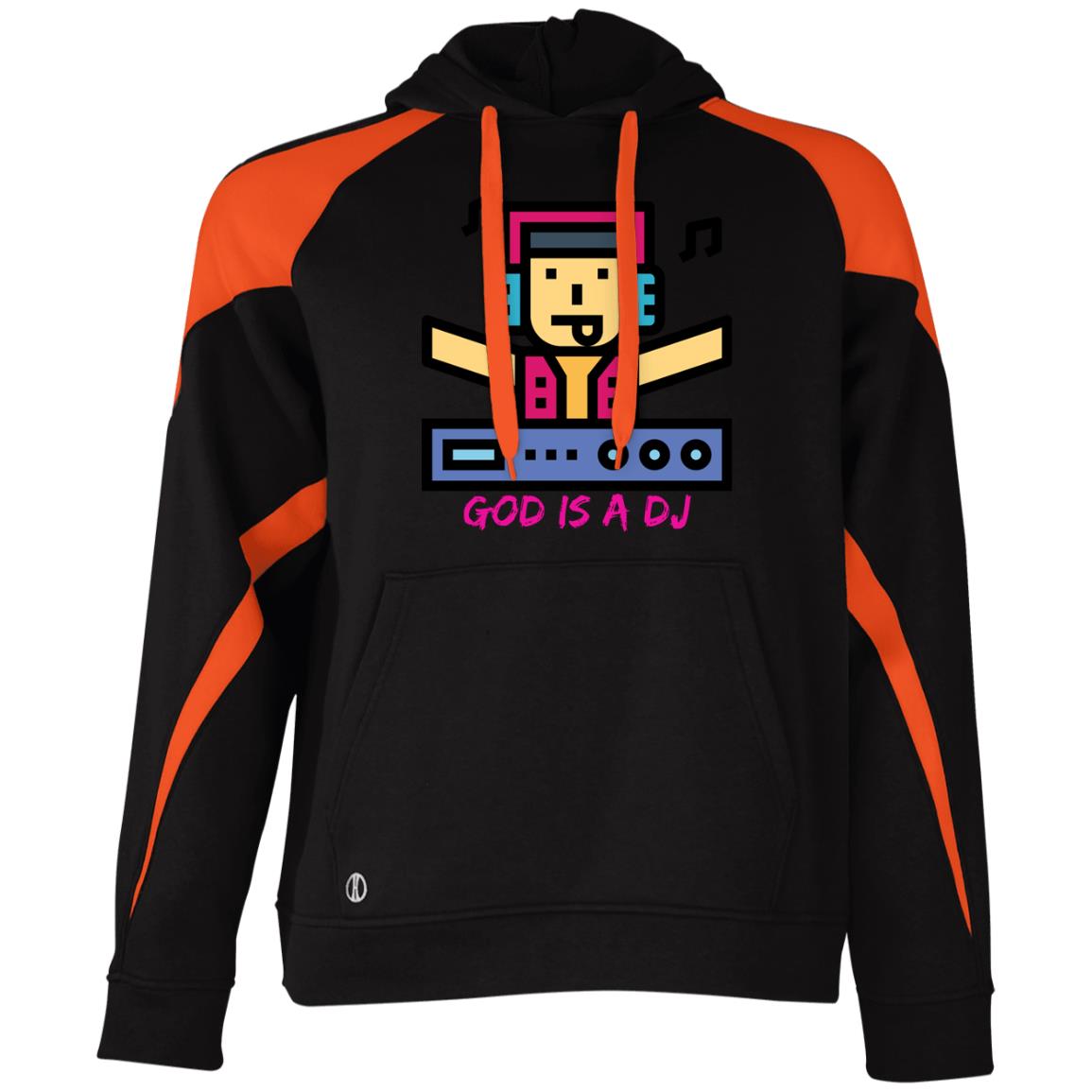 God is A DJ Athletic Colorblock Fleece Hoodie